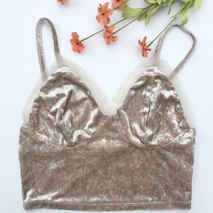 Velvet Crop Top / Bralette - Small EUC